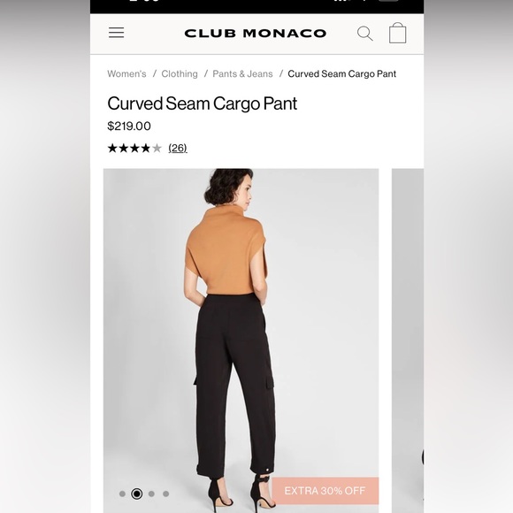 Club Monaco Curved Seamed Cargo Pants - Picture 7 of 7